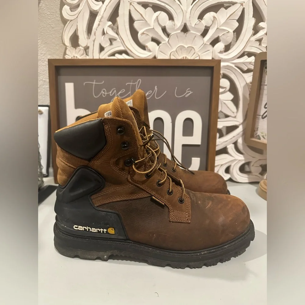 Carhartt Men's Brown Work Boots - Durable Leather Safety Boots
